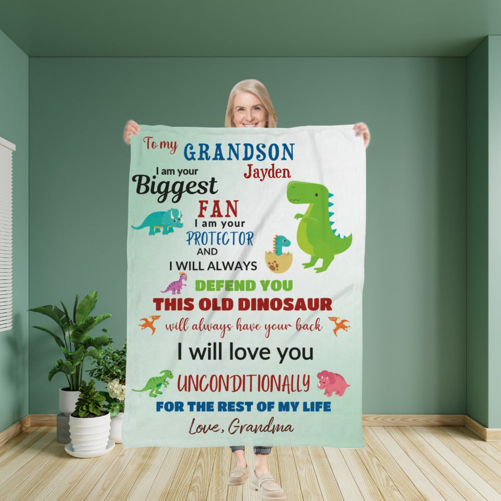 Dinosaur Blanket for Grandson – 30×40