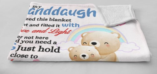 To My Granddaughter Personalized Plush Fleece Blanket – 30×40