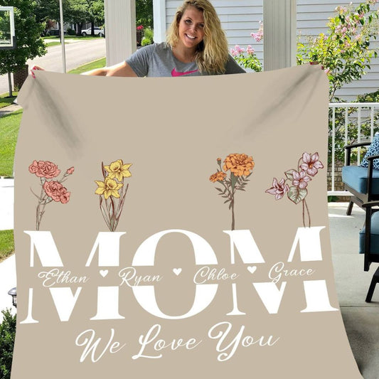 Family Blossoms Blanket For Mother's 50×60 Sherpa Blanket