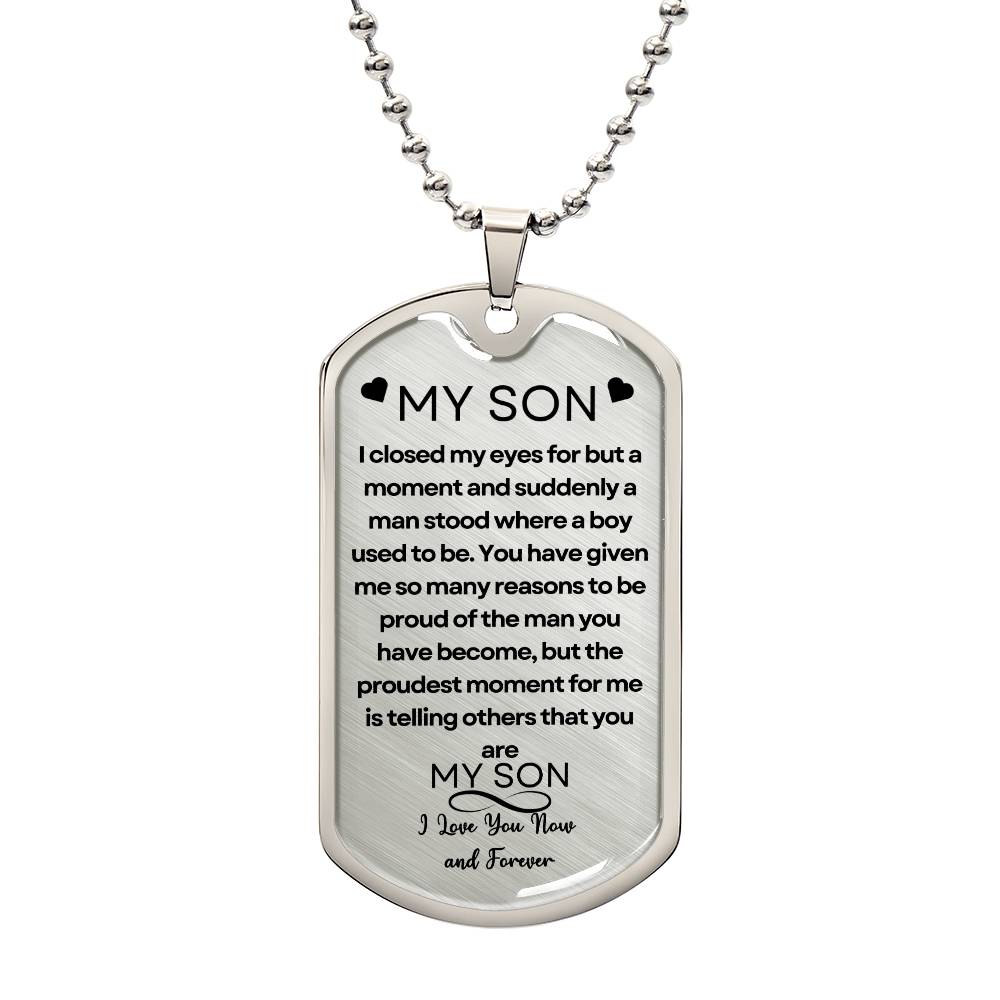 To My Son Dog Chain Necklace