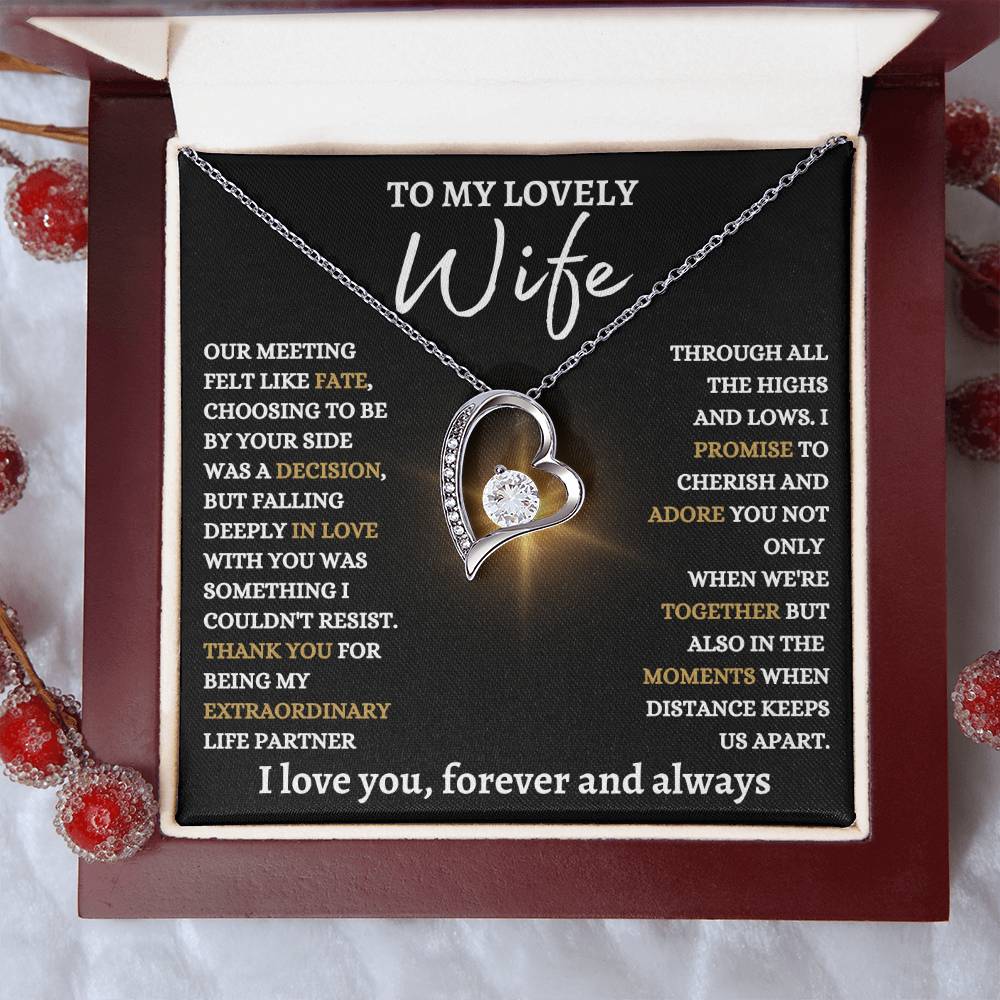 To My Lovely Wife - Forever Love Knot Necklace - Best Life Partner