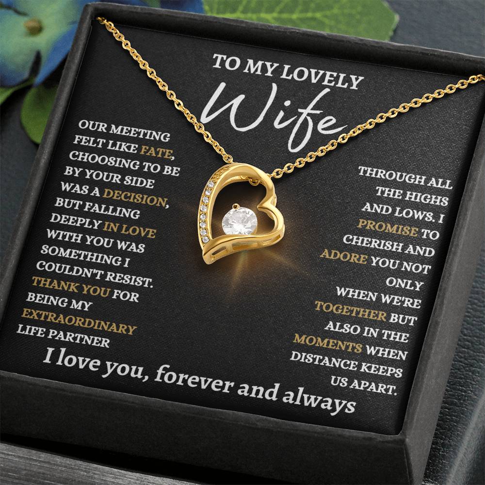 To My Lovely Wife - Forever Love Knot Necklace - Best Life Partner