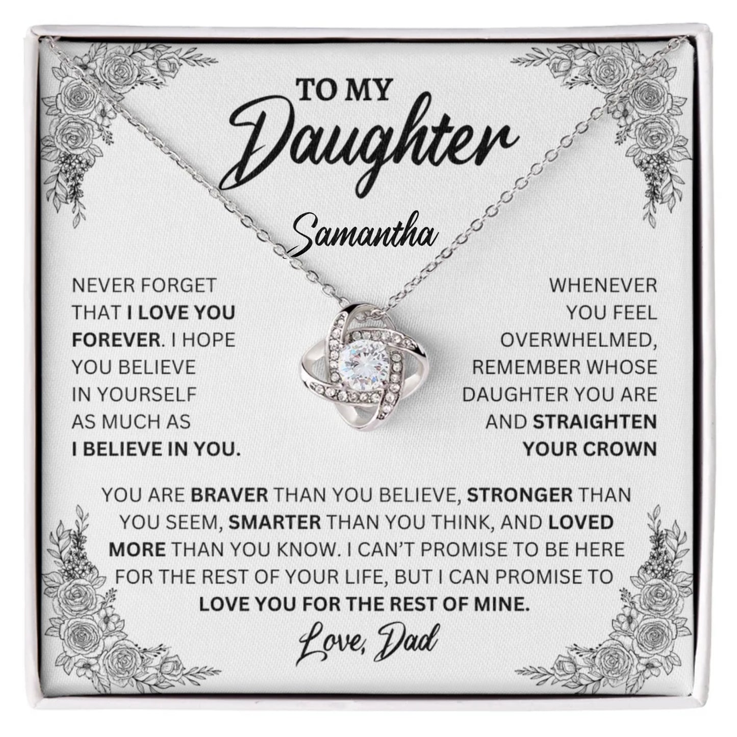 To My Daughter Love Knot Necklace from Dad