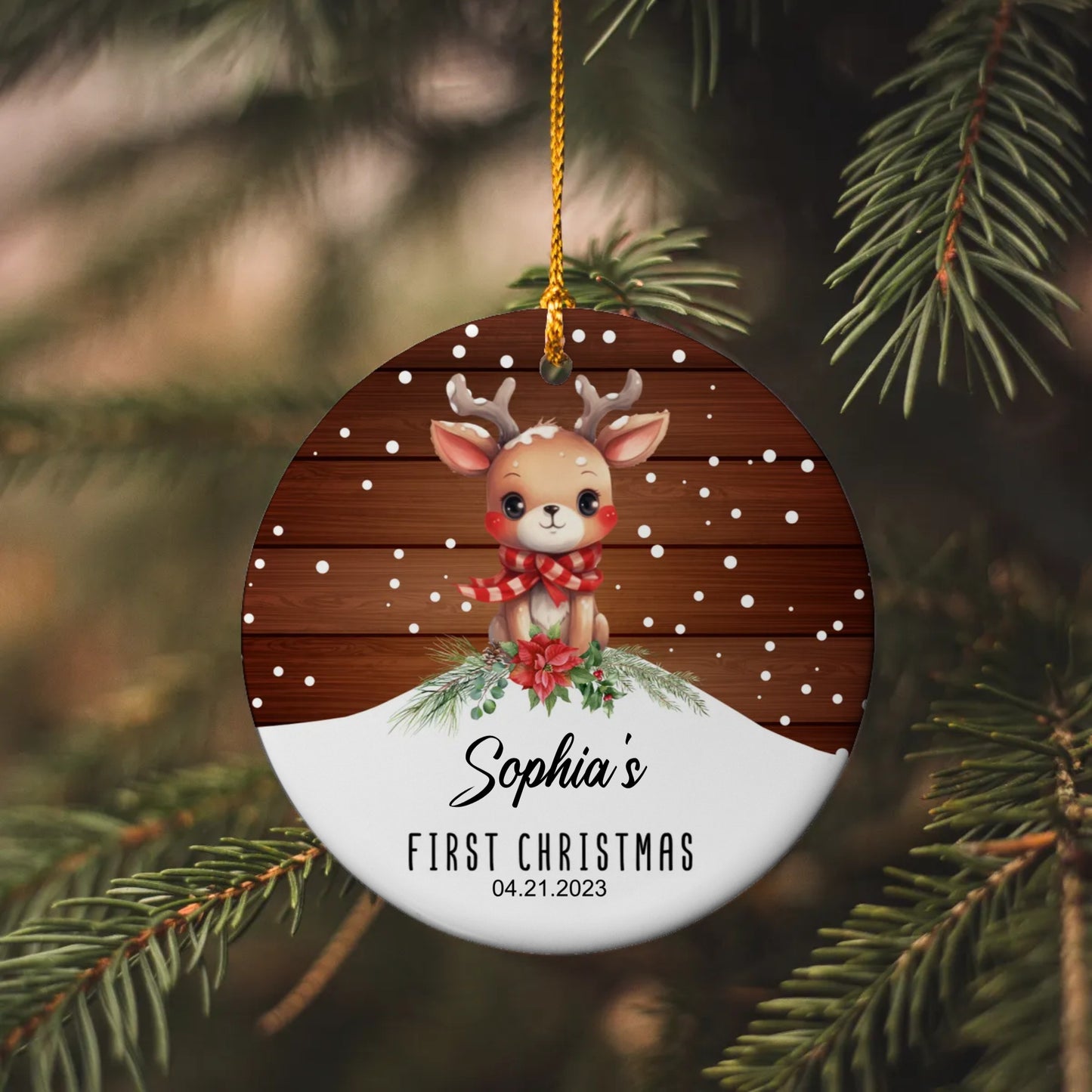 Baby Girl's First Christmas Personalized Keepsake Ornament