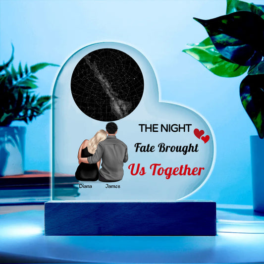 Couple's Acrylic Heart Plaque with Star Map