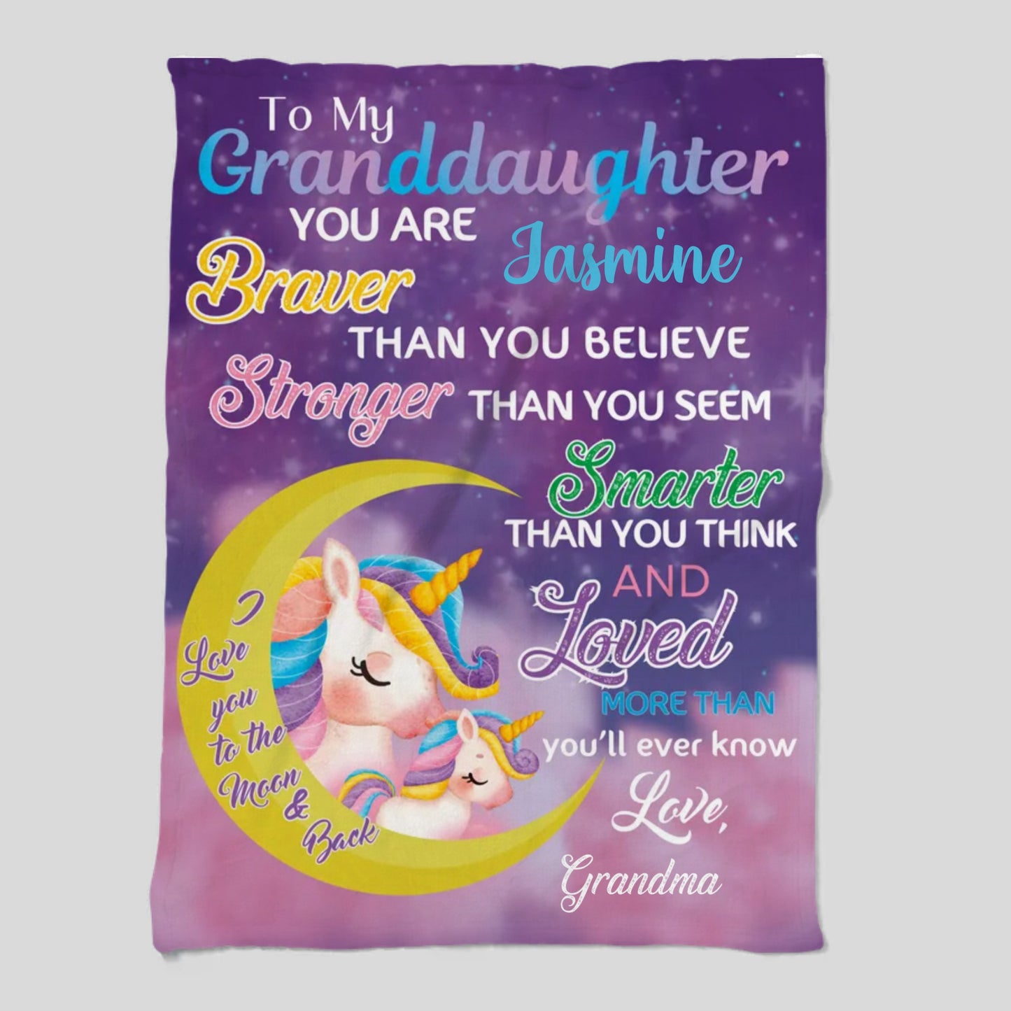 I Love You to The Moon and Back Unicorn – 30×40